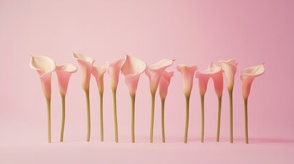 Poster - Elegant calla lilies standing tall with natural light and gentle focus, sophisticated floral background