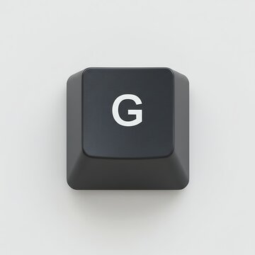 Close-up of a Single Black Keyboard Key: The Letter H