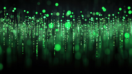 Poster - A green screen with many green dots. The dots are arranged in a way that they look like they are moving