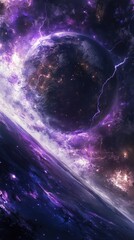 Poster - Beautiful planet and energy in a deep dark cosmic space