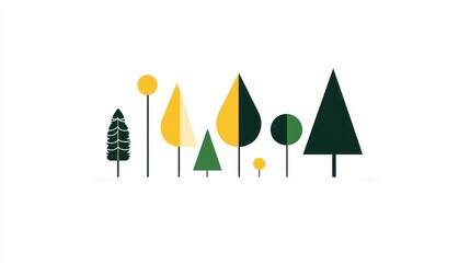 Simple autumn forest illustration; nature background; website design