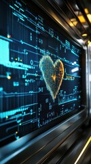 Poster - A digital display showing the heart rate and vital signs