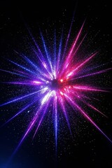 Wall Mural - fireworks in the dark with a bright blue and purple star burst