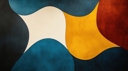 Poster - Abstract minimalist background with geometric symmetry and bold flat colors