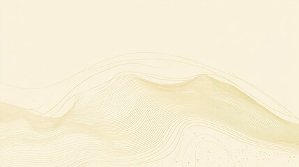 Poster - Abstract topographic lines in minimal style over solid muted background