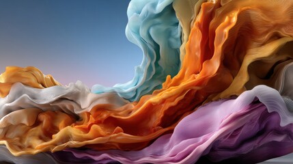 Poster - A colorful piece of fabric with a wave pattern