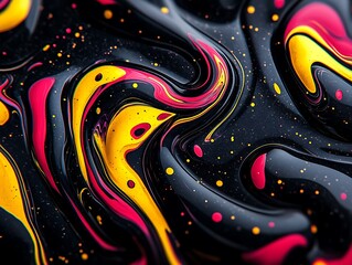 Poster - Swirling abstract art displays vibrant colors with dynamic curves and textures