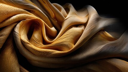 Aufkleber - A gold and brown fabric is curled up and twisted