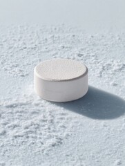 Aufkleber - Minimalist Hockey Puck on Pristine Ice Hyperrealistic Sports Technology Visual for Elite League Branding and Digital Content Marketing