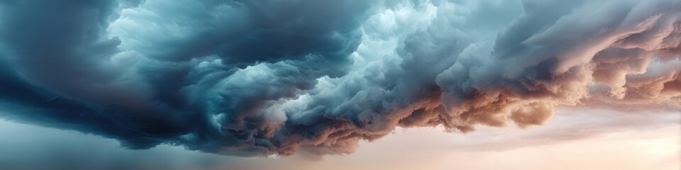Aufkleber - Climate Crisis Visualization Dramatic Supercell Thunderstorm Panorama - Atmospheric Science Documentary for Environmental Awareness and Meteorological Research
