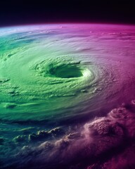 Aufkleber - Epic Climate Crisis Visualization High-Resolution Satellite Imagery of Extreme Weather Phenomenon Revealing Global Atmospheric Dynamics for Scientific Innovation