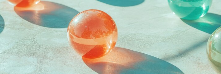 Poster - Translucent Wellness Spheres Minimalist Aesthetic Explores Soft Light, Chromatic Harmony and Emerging Tactile Design in Holistic Health Visualization