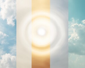 Fototapete - Mindful Climate Transitions Ethereal Atmospheric Design Visualizing Ecological Dynamics for Digital Environmental Education and Sustainable Awareness