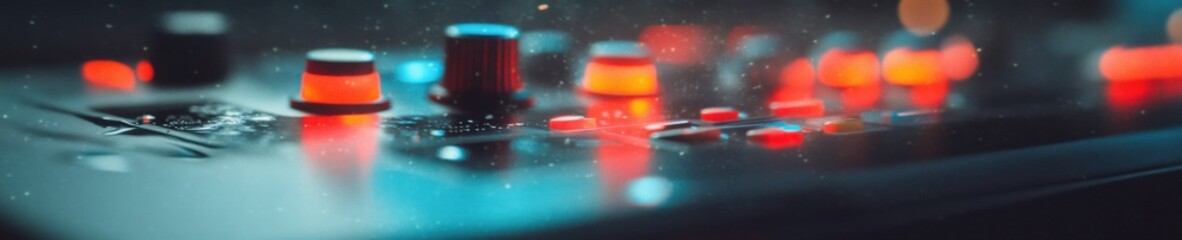 Fototapete - Immersive Media Tech Cinematic Production Control Panel with AI-Enhanced Broadcast Switching - Next-Generation Visual Storytelling Equipment