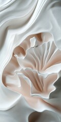 Poster - Organic Sculptural Texture Design Soft Scalloped Fabric Abstraction Exploring Fluid Forms in Minimalist Interior Styling and Contemporary Architectural Visualization