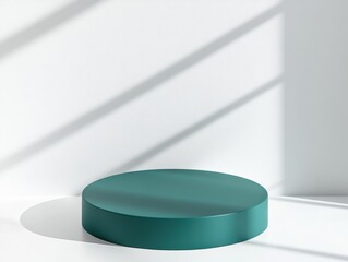 Poster - Minimalist Teal Podium Mockup Sleek Product Display for Modern Wellness Branding, Digital Marketing, and Creative Spatial Design Solutions