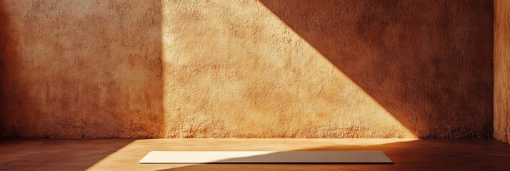 Poster - Minimalist Wellness Sanctuary Desert-Inspired Meditation Studio with Soft Textural Light - Mindful Design for Urban Wellness and Introspective Content Creation