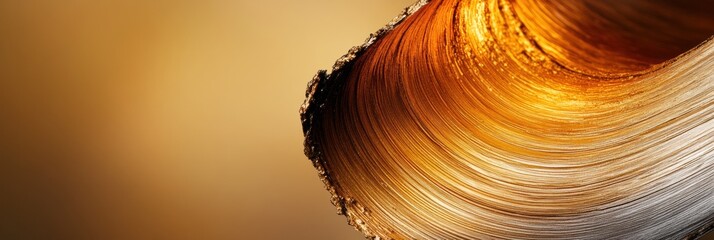 Aufkleber - Fluid Autumn Elegance Dynamic Organic Wave Texture in Warm Golden Tones - Contemporary Abstract Design for Innovative Interior Styling and Emotional Brand Storytelling