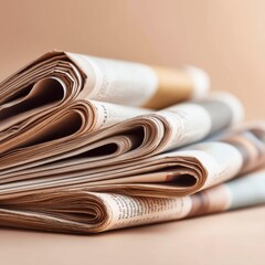 Poster - Minimalist Economic Insights Vintage Newsprint Stacked with Crisp Edges - Retro Media Storytelling for Digital-Age Information Consumers