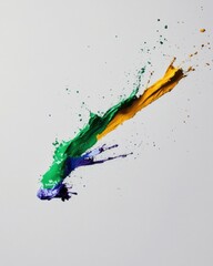 Aufkleber - Dynamic Chromatic Explosion Brazil Football Nations Vibrant Powder Art - Immersive Visual Marketing for Sports Branding and Cultural Identity