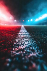 Fototapete - Immersive Stadium Lighting Design High-Performance Sports Venue Cinematographic Visualization with Cutting-Edge LED Color Temperature Technology and Atmospheric Spatial Dynamics
