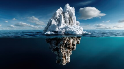 Poster - A large ice block is floating in the ocean