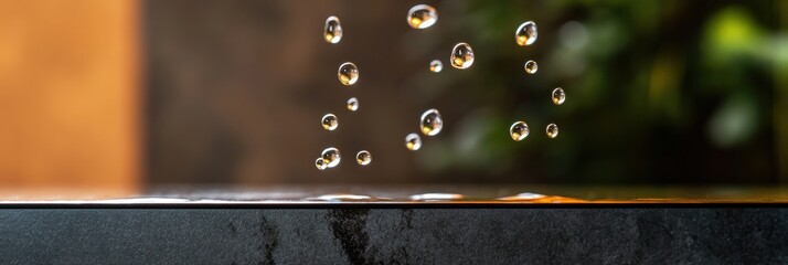 Aufkleber - Dynamic Climate Resilience Transparent Umbrella Capturing Hyper-Realistic Water Droplet Dynamics - Innovative Weather Protection for Urban Sustainability