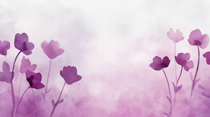 Poster - Soft Purple Floral Background with Watercolor Style for Elegant Design Projects