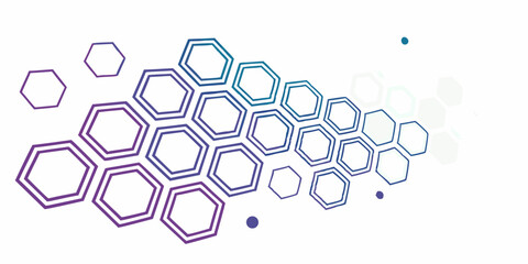 Poster - Abstract Hexagon Pattern Gradient Colors and Geometric Design