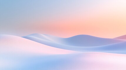 Poster - Abstract digital artwork with soft pastel colors forming mountain-like waves. Ideal for calm-themed projects, wall art, or minimalist creative concepts