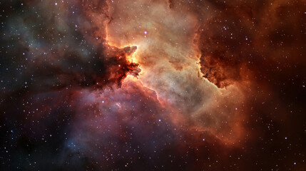 Wall Mural - Stunning Cosmic Nebula with Colorful Gas Clouds and Bright Stars in Deep Space Imagery