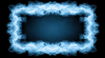 Aufkleber - Blue Smoke Frame Background for Abstract Art and Creative Designs with Light Effects