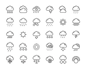 Poster - Modern Cloud Burst Line Art