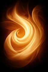 Poster - Ethereal Flame Swirl with Glowing Light and Abstract Patterns Against a Dark Background