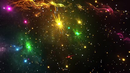 Wall Mural - colorful nebula with glowing stars illuminates the vastness of space, space moving and glowing stars