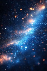Poster - Abstract glowing neon background with multicolored particles and light effects
