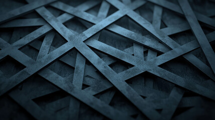 Fototapete - Abstract Dark Surface with Geometric Patterns and Layered Lines for Modern Design Projects