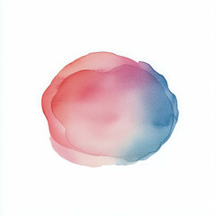Aufkleber - Soft Abstract Watercolor Shape with Gentle Blends of Pink and Blue Tones on White Background