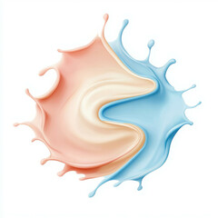 Poster - Swirling Colors of Pink and Blue Splash Creating an Abstract Artistic Design Element