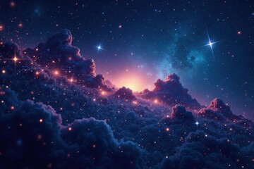 celestial wonder with twinkling stars on dark canvas, celestial, cosmos, stars