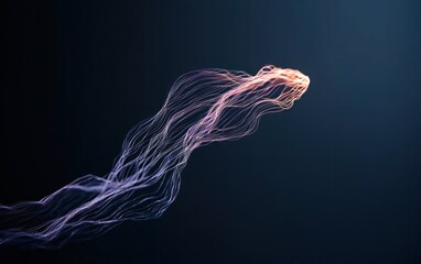 Fototapete - Abstract Multicolored Particle Stream on Dark Background