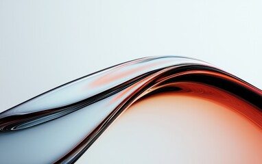 Poster - Abstract Liquid Wave: Red and Blue Gradient Flowing on Light Background