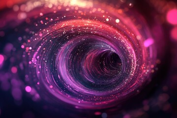 Poster - Swirling circle particles create captivating star trail effect in vibrant colors, circle particles star trail