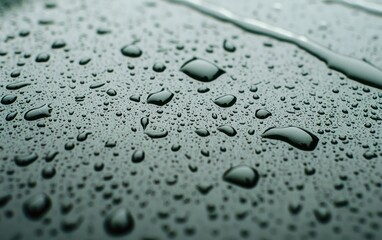 Poster - Water Droplets on Dark Surface