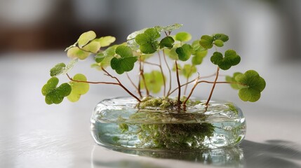 Poster - A beautiful green plant displayed in a glass jar symbolizing financial growth and sustainable living practices