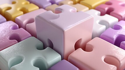 Poster - A box filled with puzzle pieces representing the concept of connection and values in life's complexity