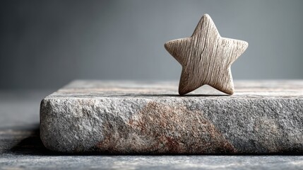 Poster - Single star hovering above a calm platform concept representing tranquility and inspiration in a creative design