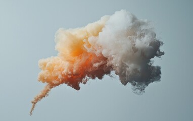 Poster - Abstract Orange and White Cloud Formation on Gray Background