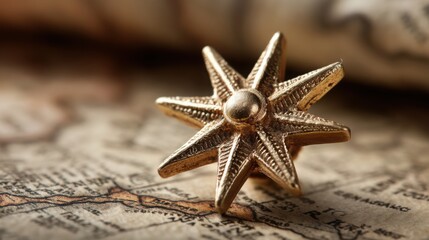 Poster - Star resting on open workflow map concept representing north star navigation for strategic business planning