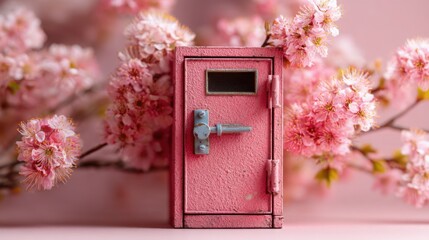 Poster - Tiny vault nestled inside a blossom exemplifying the concept of gentle financial strength and growth in nature